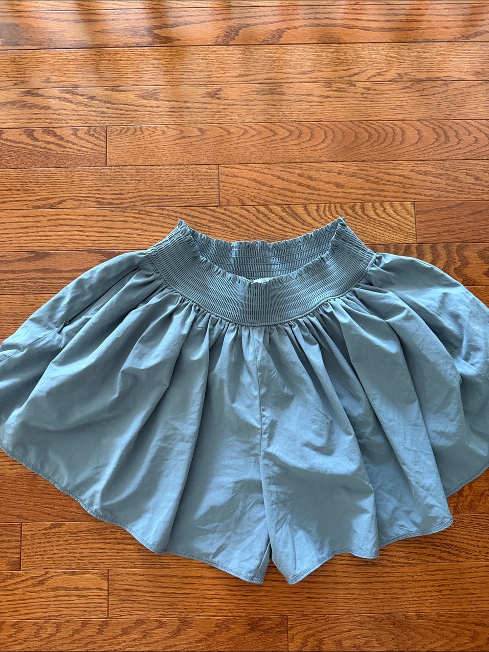 Athleta Light Blue Smocked-Waist Circle Skirt